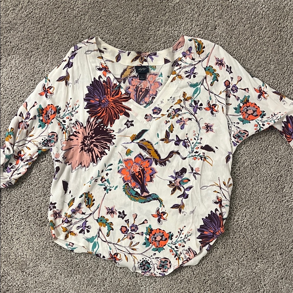 Daytrip Multicolor Floral V-Neck Blouse